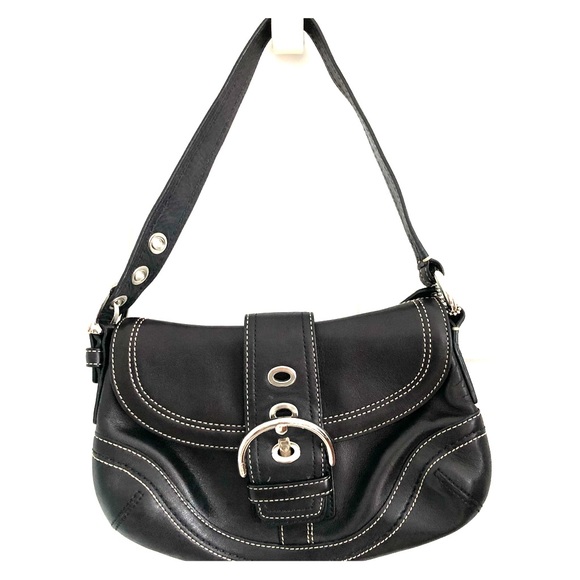 Coach Handbags - COACH bag black (dark brown?)  EUC